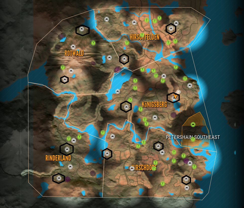 The Hunter Call of the Wild Outpost Locations at Hirschfelden Map