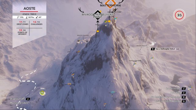 Steep - All Coordinates for Mountain Stories, Drop Zones and Points of Interests