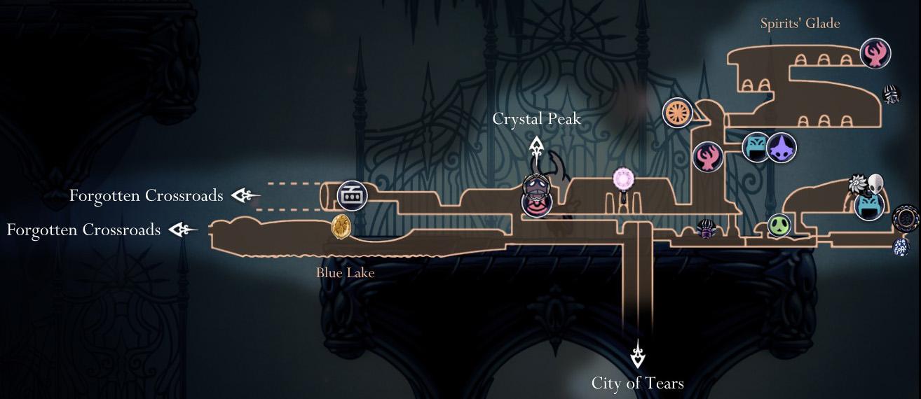 howling cliffs hollow knight map