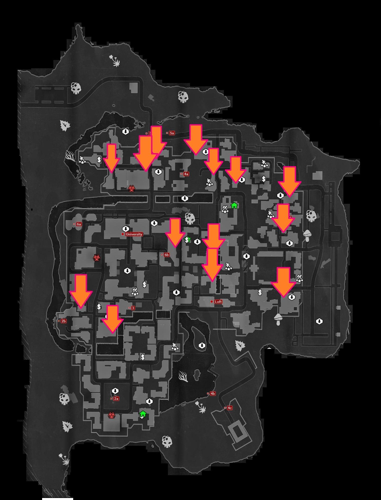 dying light map safe houses