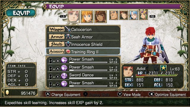 Ys SEVEN - Fast Skill Leveling