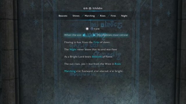 Middle-earth: Shadow of War - All Ithildin Door Poems