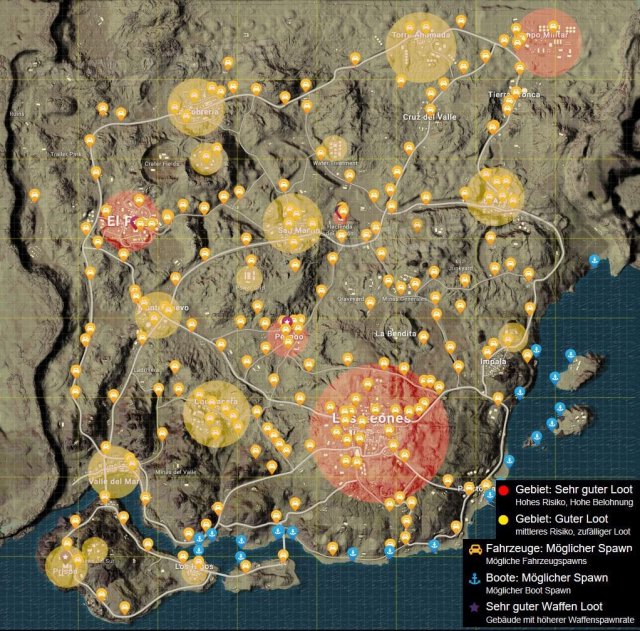 PUBG - All High / Medium Loot and Car Spots in the Desert Map (Miramar)