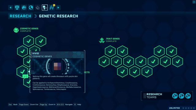 Jurassic World Evolution - Cosmetic Genes Guide