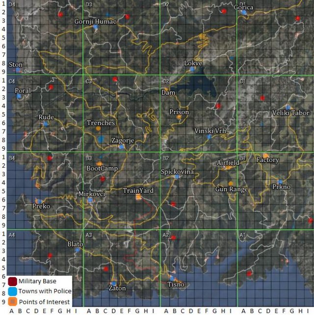 SCUM - Maps (Loot, Towns, Police Stations, Points of Interest & More)