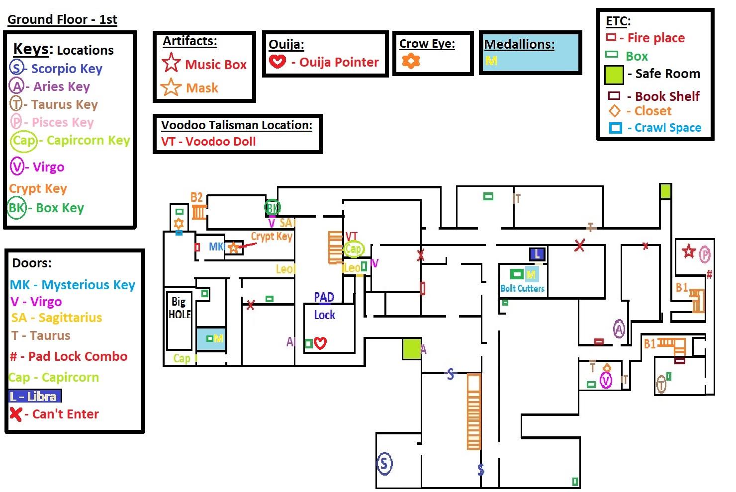 The Conjuring House All Key Item Locations Mansion Map