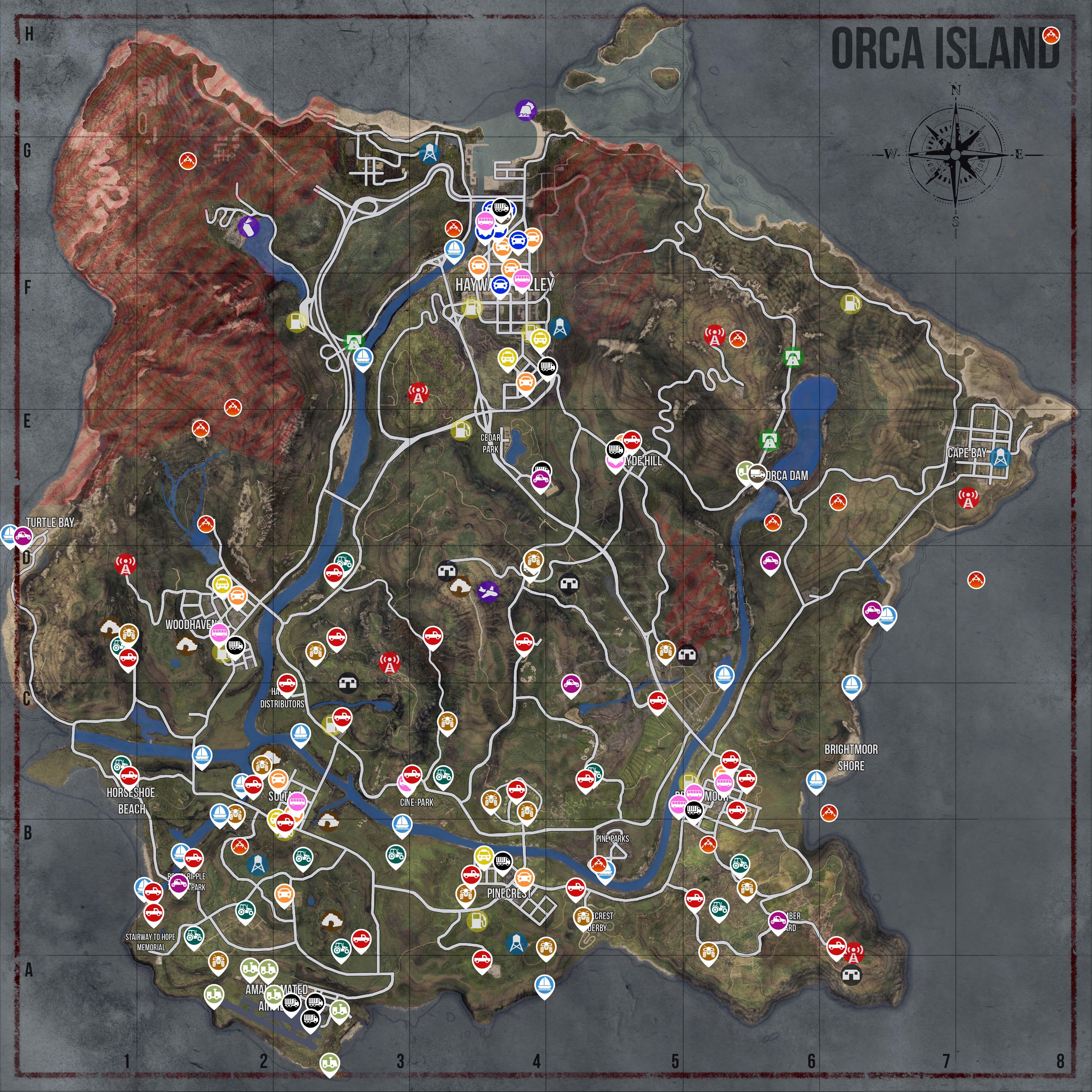 Miscreated Map (Vehicles, Tents, Loot / Weapon Spawns, Bunker Homes