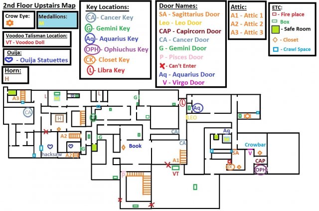 The Conjuring House - All Key Item Locations (Mansion Map)