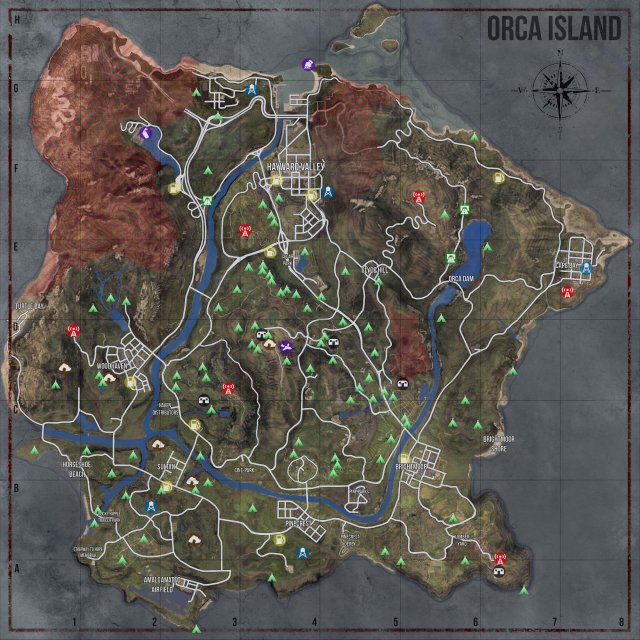Miscreated - Map (Vehicles, Tents, Loot / Weapon Spawns, Bunker Homes and Plot Sign Blocked Areas)