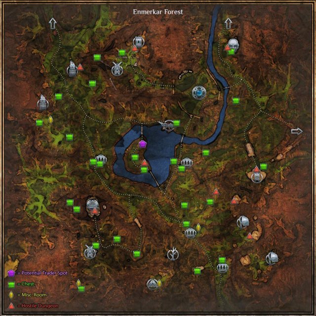 Outward - Labelled Map of Enmerkar Forest