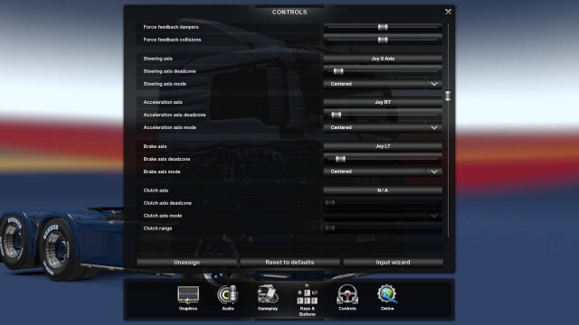 Euro Truck Simulator 2 - Xbox Controller Setting