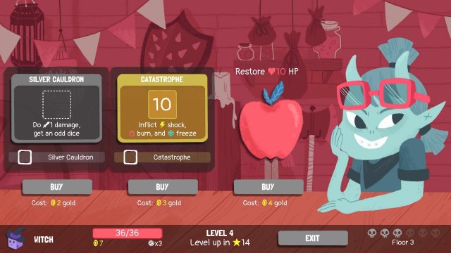 Dicey Dungeons - Witch Walkthrough / Shocks & Spears image 47