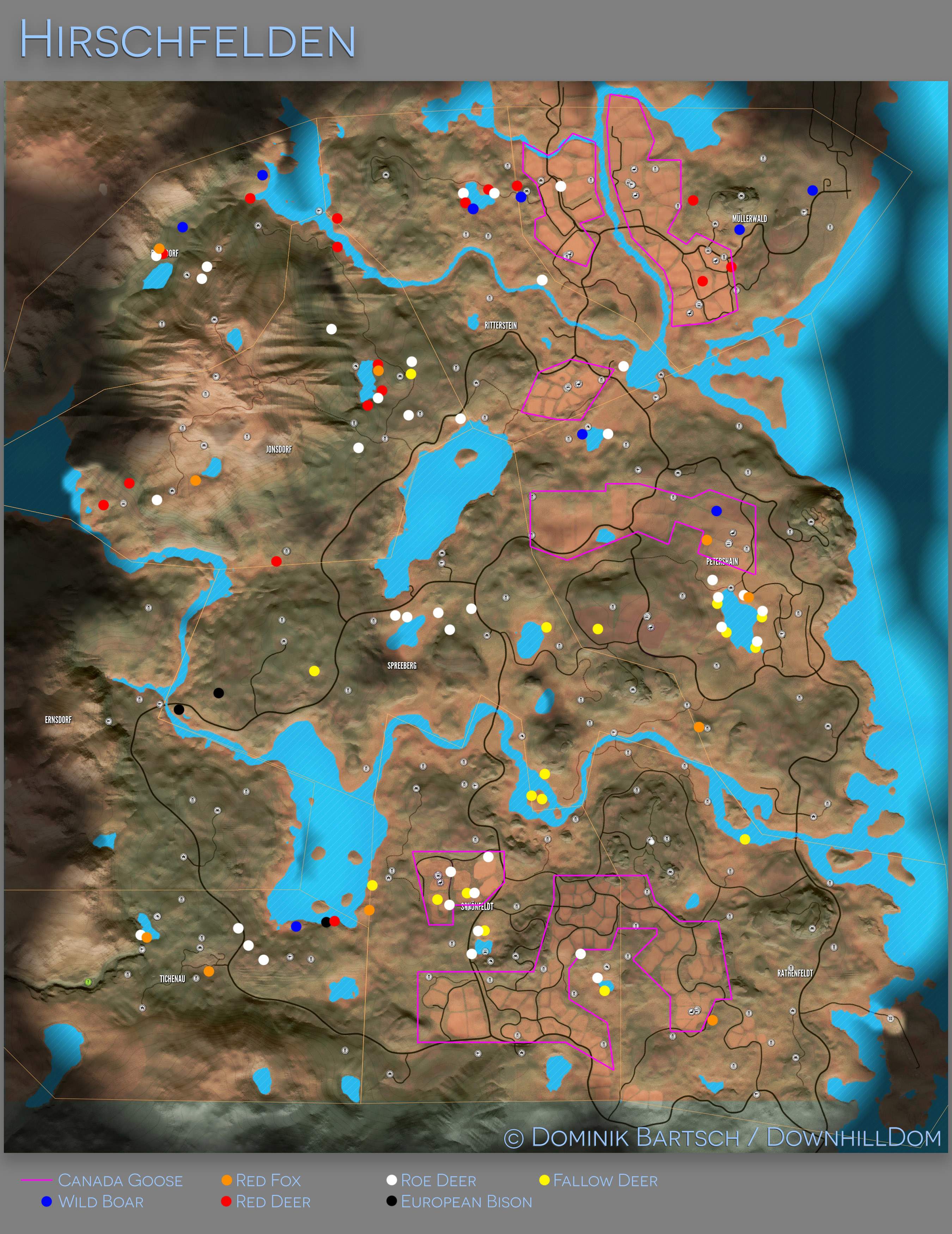 The Hunter: Call of the Wild - Animal Location Maps (Updated)