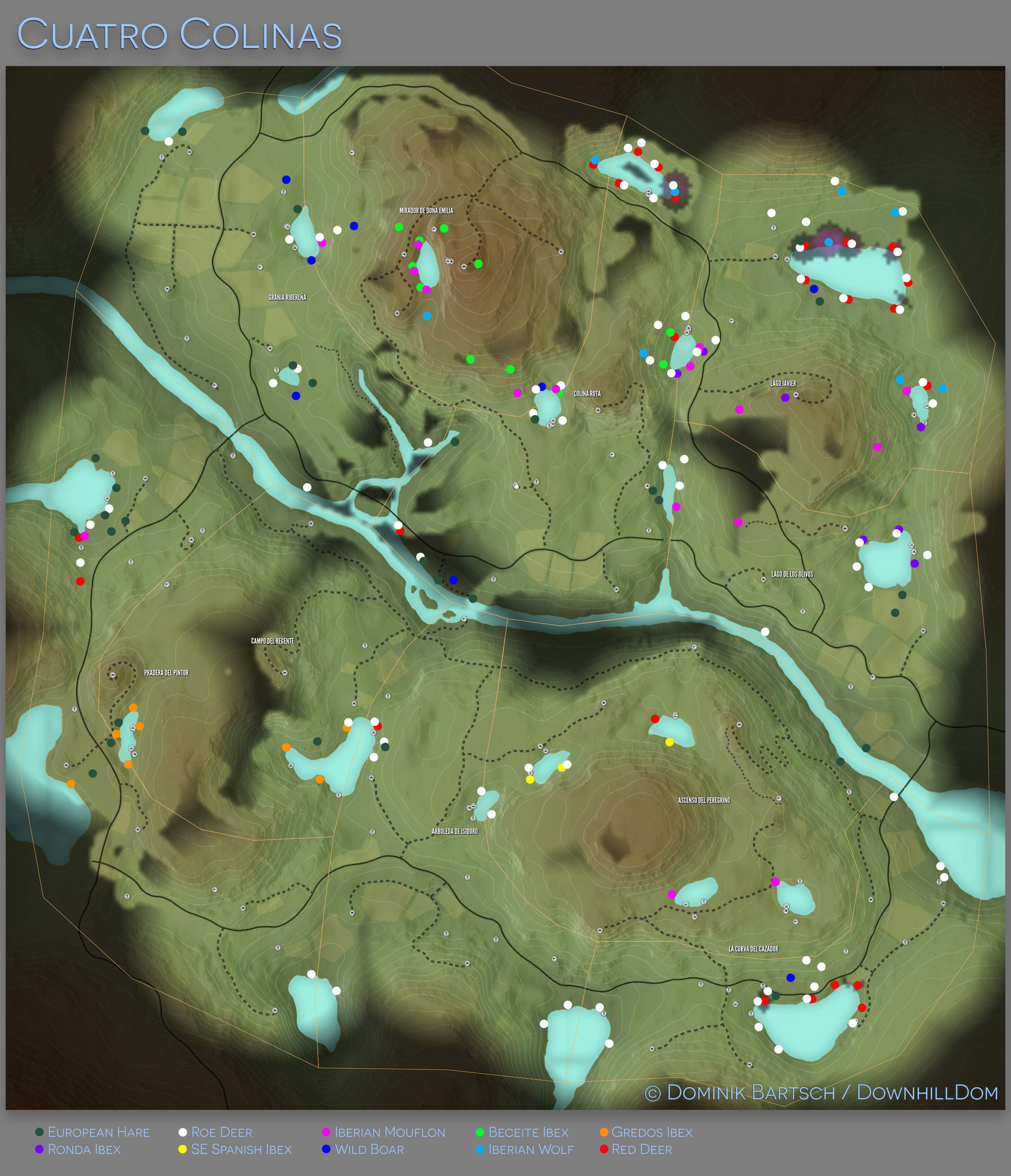 the hunter call of the wild animal locations map