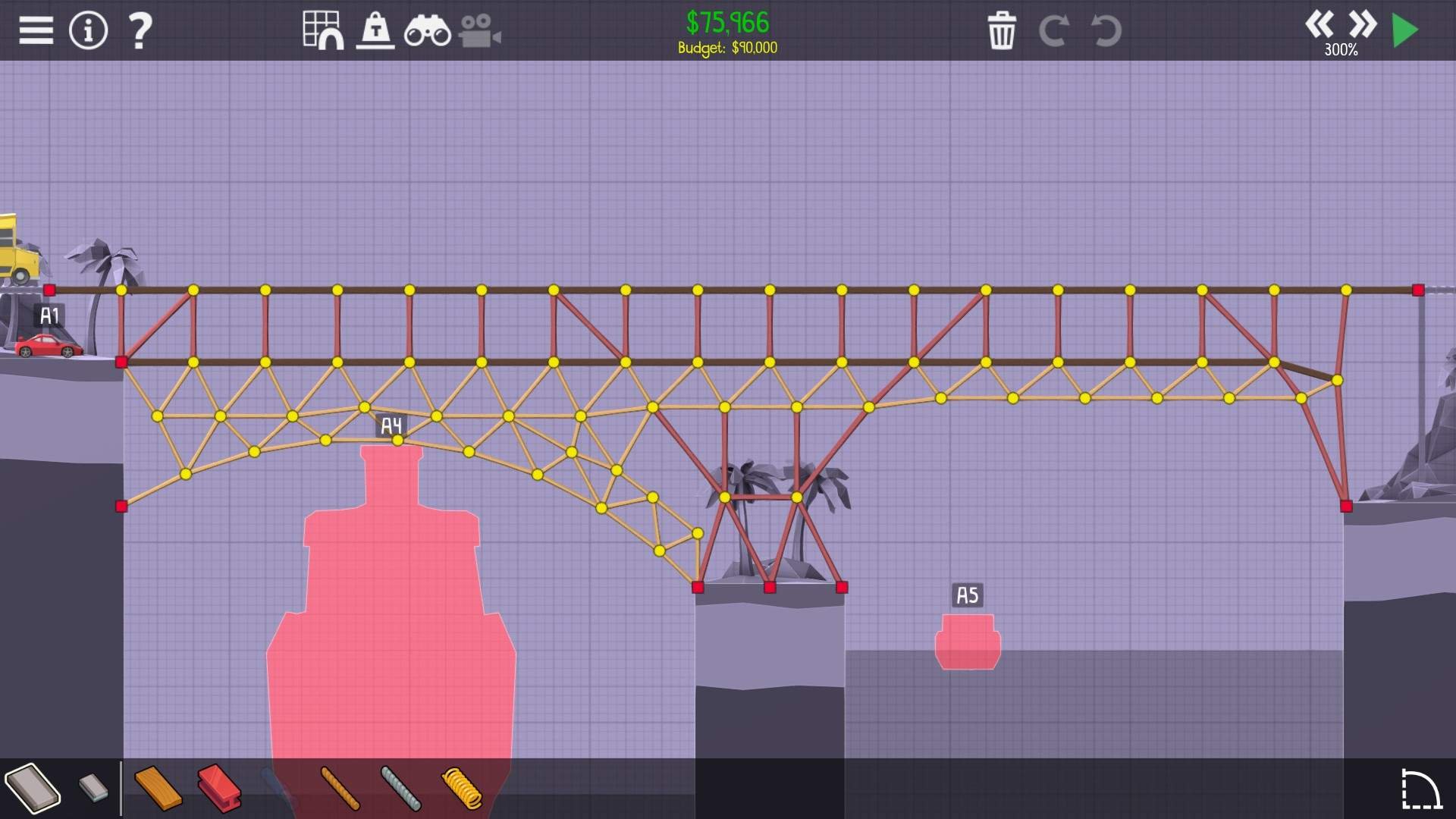 Poly Bridge 2 100 Solutions For Glowing Gorge World 2