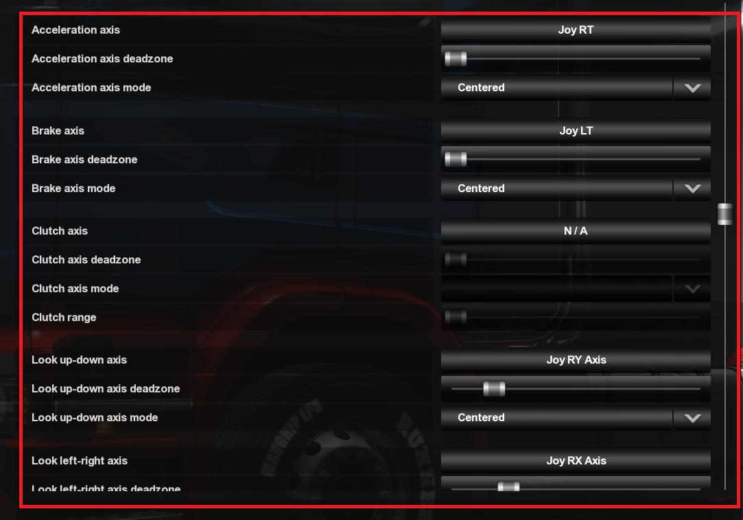 Euro Truck Simulator 2 - Xbox Controller Settings