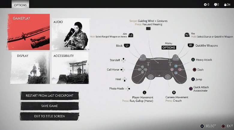 Ghost Of Tsushima Controls For Ps4