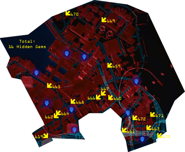 Cyberpunk 2077 - All Hidden Gem Locations (with Maps) image 13