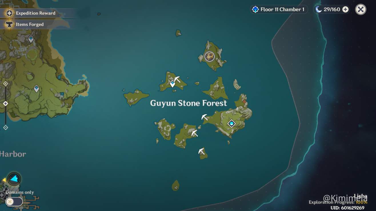 Genshin Impact - Ore / Crystal Map