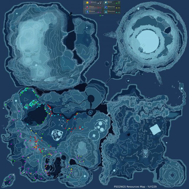 Phantasy Star Online 2 New Genesis - Resources Map (Ore Locations)
