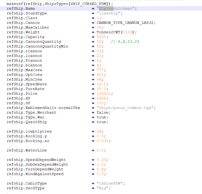 Sea Dogs: To Each His Own - Ship Stats Editing Guide