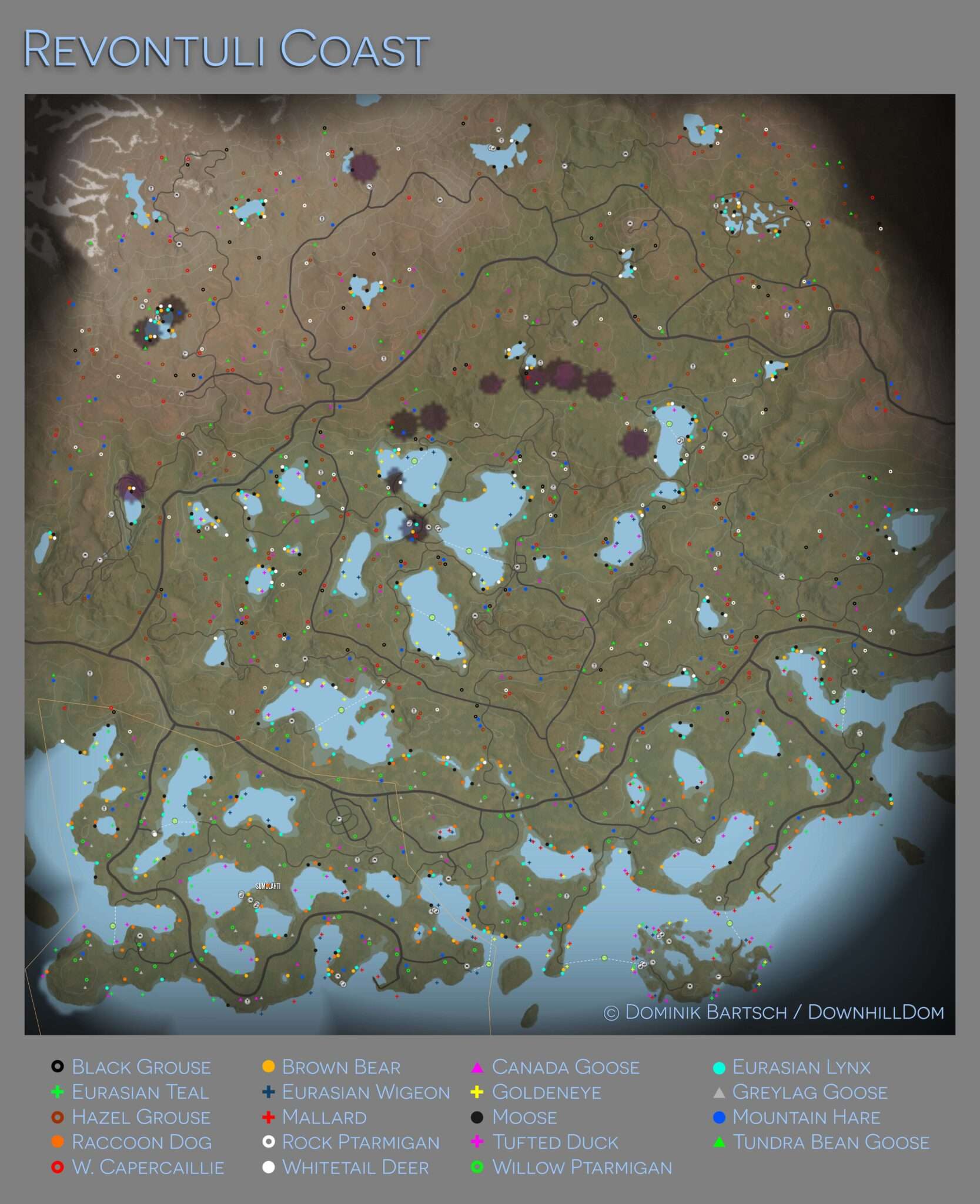 The Hunter: Call of the Wild - Animal Locations Maps