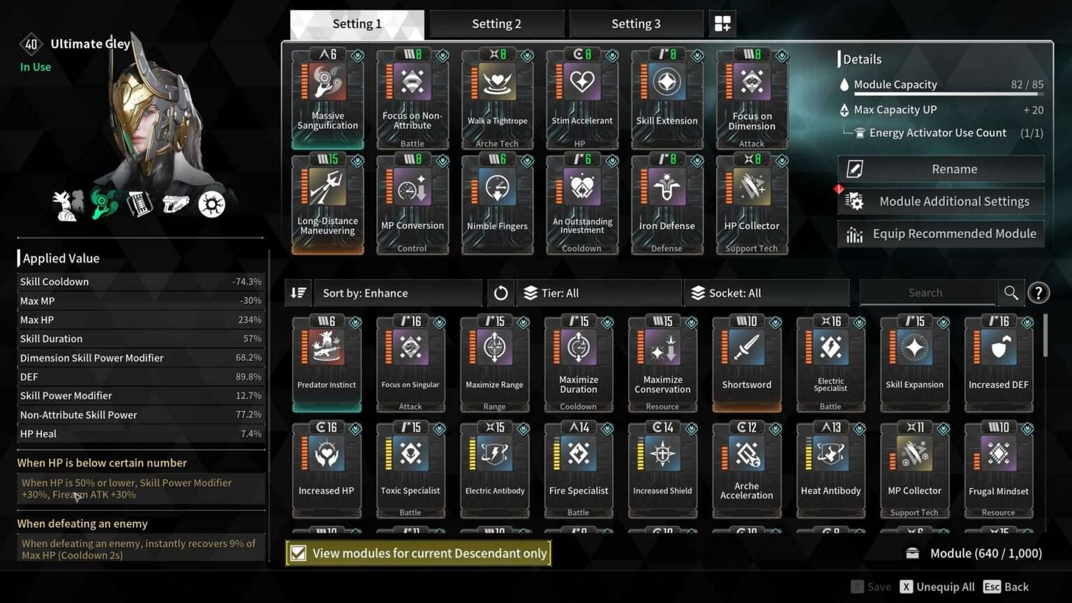 The First Descendant - Gley Massacre Build (High DPS / Medium Tankiness)